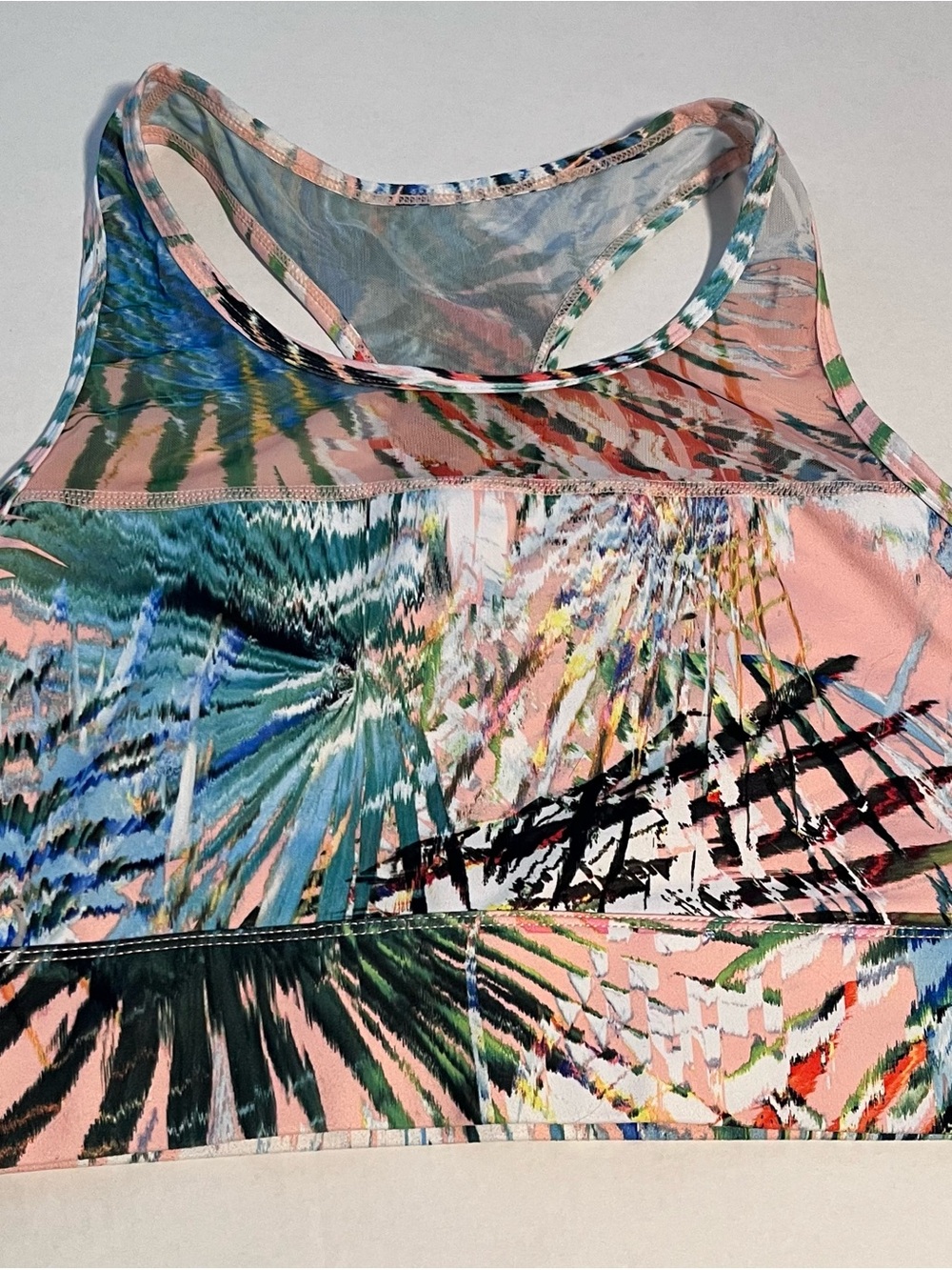 Fabletics Abstract Print Racerback sports bra